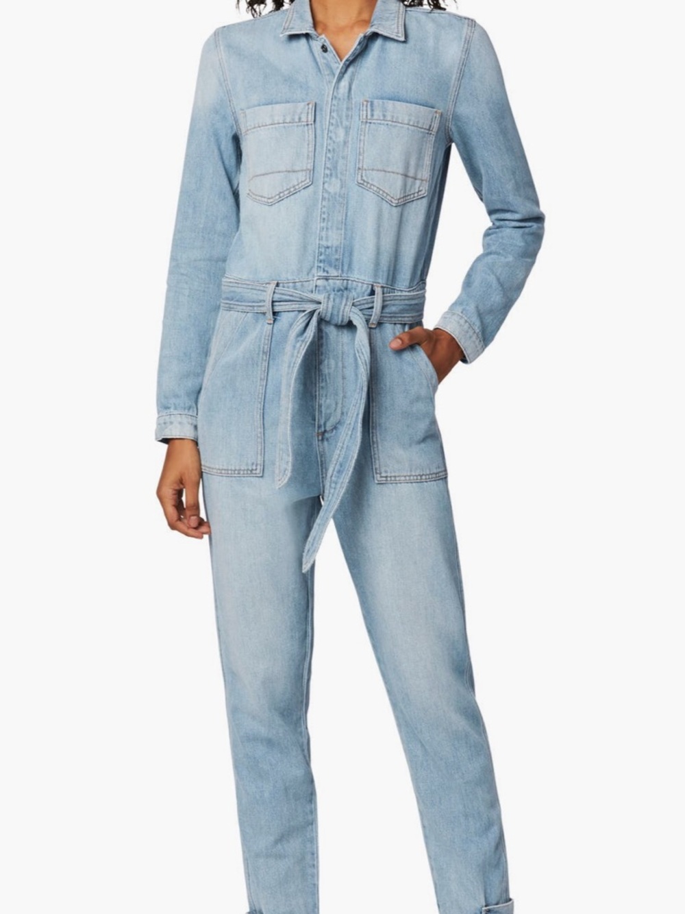NWT JOE’S Long Sleeve Soft Denim Jumpsuit, Women’s Large